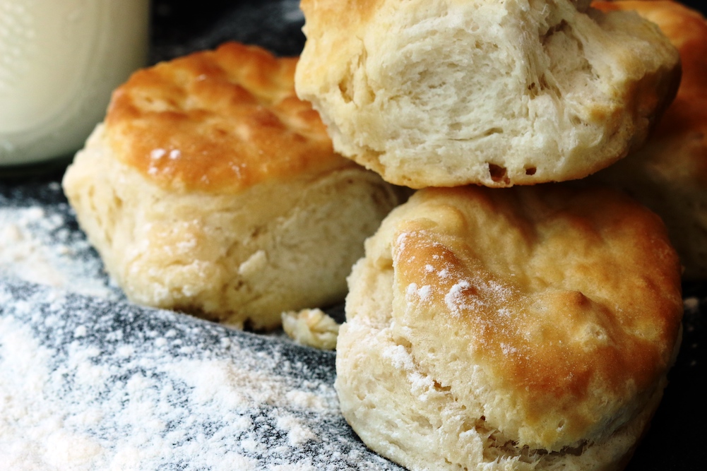 stack of 3 buttermilk biscuits